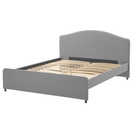 HAUGA, upholstered bed/2 storage boxes, 140X200 cm, 393.366.43