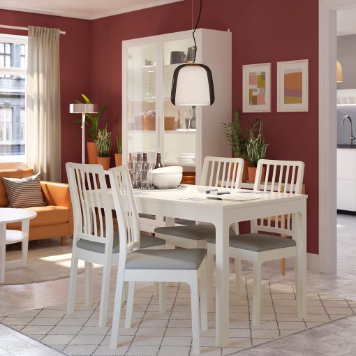 EKEDALEN/BERGMUND, τραπέζι και 4 καρέκλες, 120/180 cm, 394.082.15