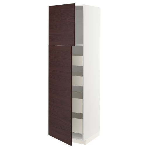 METOD/MAXIMERA, high cabinet with 2 doors/4 drawers, 60x60x200 cm, 394.639.33