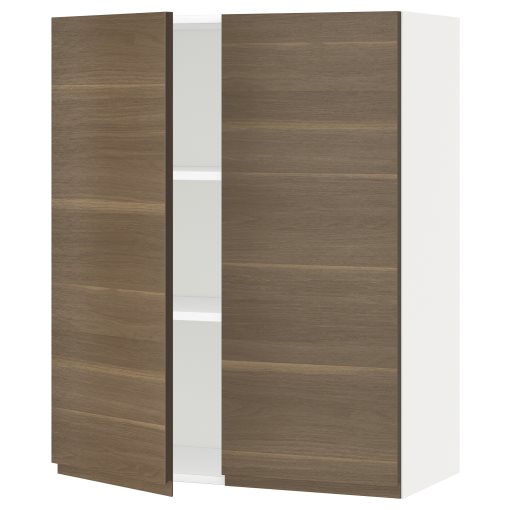 METOD, ντουλάπι τοίχου με ράφια/2 πόρτες, 80x100 cm, 394.647.15