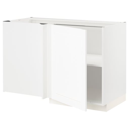 METOD, corner base cabinet with shelf, 128x68 cm, 394.735.93