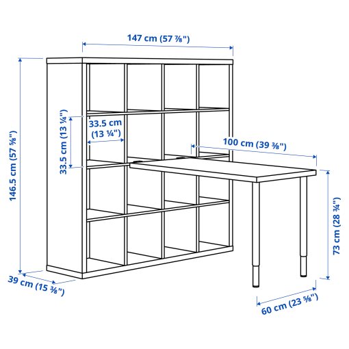 KALLAX/LINNMON, desk combination, 147x139x147 cm, 394.816.92