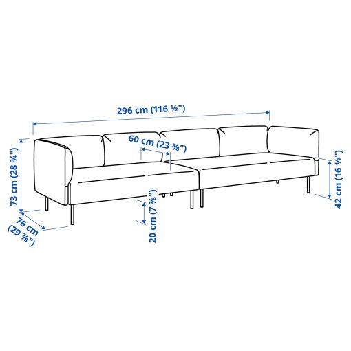 LILLEHEM, 4-seat modular sofa, 395.360.48