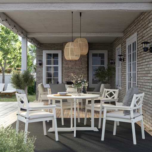 BONDHOLMEN, table/4 chairs with armrests, outdoor, 395.498.47