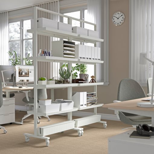 MITTZON, frame with castors/display shelf/cable box, 85x205 cm, 395.623.63