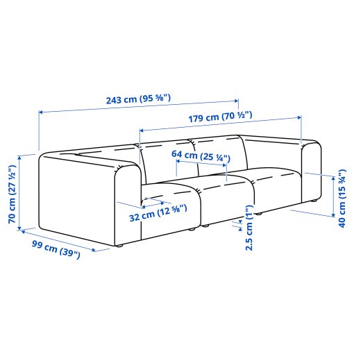 STOCKHOLM 2025, τριθέσιος καναπές, 395.742.95