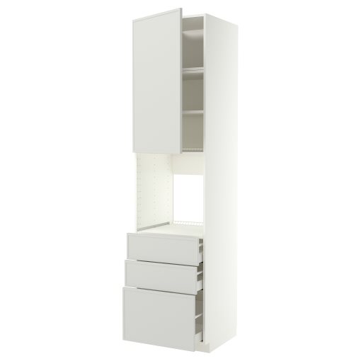 METOD, high cabinet for oven with door/3 drawers, 60x60x240 cm, 396.046.31