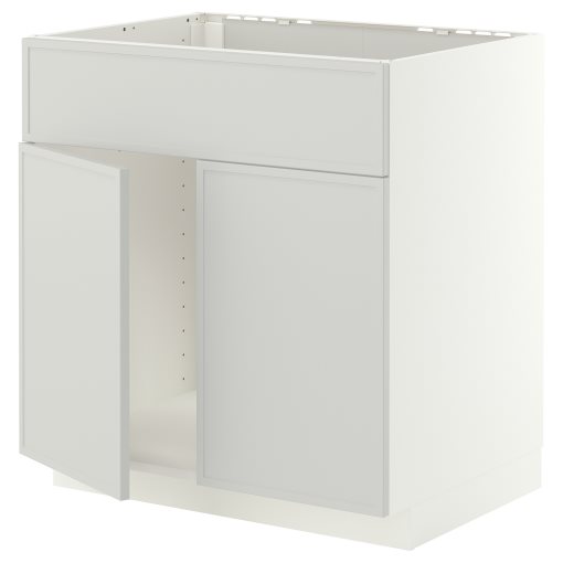 METOD, base cabinet for sink with 2 doors/front, 80x60 cm, 396.050.51