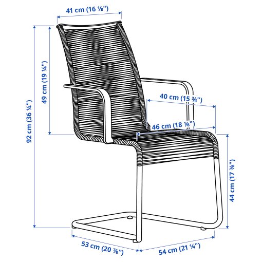 VÄSMAN, chair with armrests, outdoor, 402.116.37