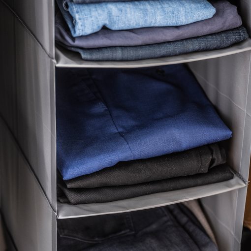 SKUBB, storage with 6 compartments, 35x45x125 cm, 404.000.01