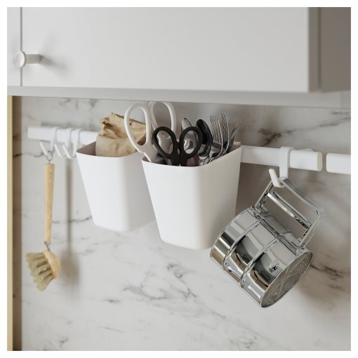 SUNNERSTA, rail with 4 hooks and 2 containers, 404.545.60