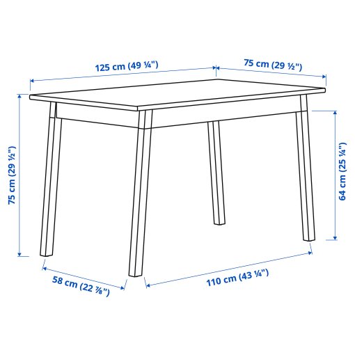 PINNTORP, table, 125x75 cm, 405.294.62