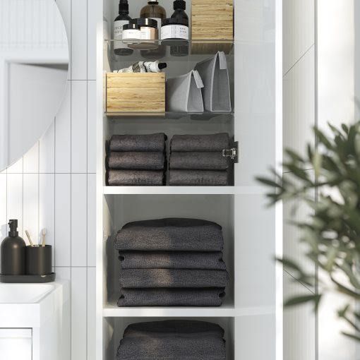 ANGSJON, ψηλό ντουλάπι με πόρτα/γυαλιστερό, 40x35x195 cm, 405.350.81