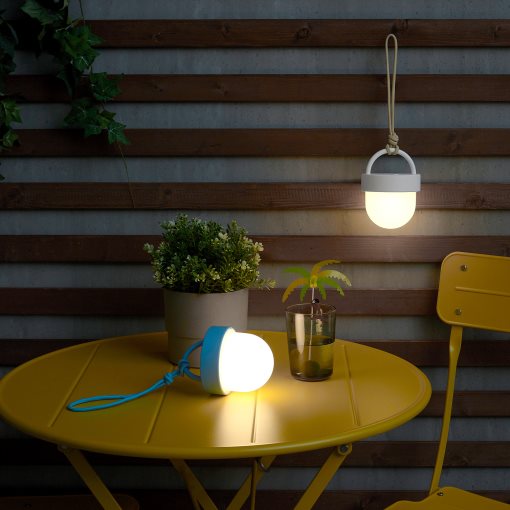 SOMMARLÅNKE, pendant lamp with built-in LED light source/outdoor/battery-operated, 10 cm, 405.443.30