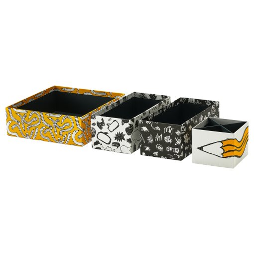 LYSMASK, box patterned, set of 4, 405.805.25