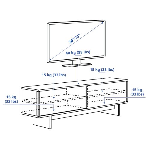 STOCKHOLM 2025, TV bench with sliding doors, 179x42x56 cm, 405.865.08