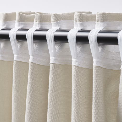 GINSTMOTT, curtains with heading tape/1 pair, 145x300 cm, 405.971.73