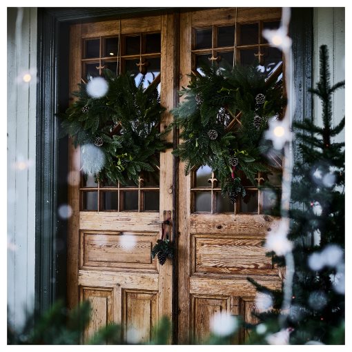 VINTERFINT, στεφάνι εσωτερικού/εξωτερικού χώρου κουκουνάρι, 60 cm, 406.065.54