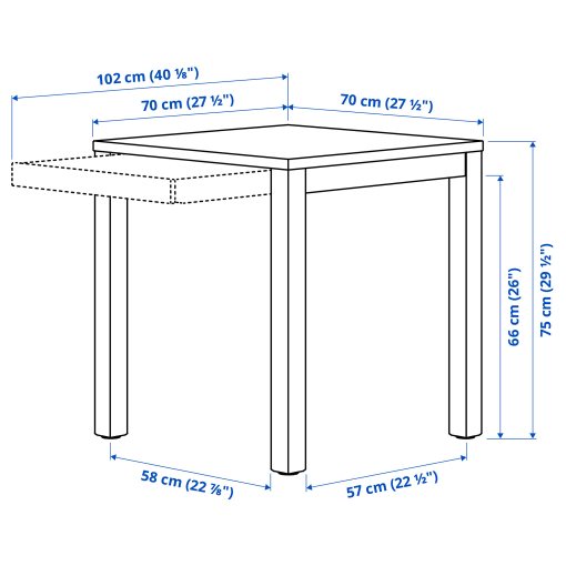 IKEA PS 2026, table with drawer, 70x70 cm, 406.178.78