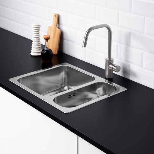 HILLESJÖN, inset sink 1 1/2 bowl, 58x46 cm, 491.406.31
