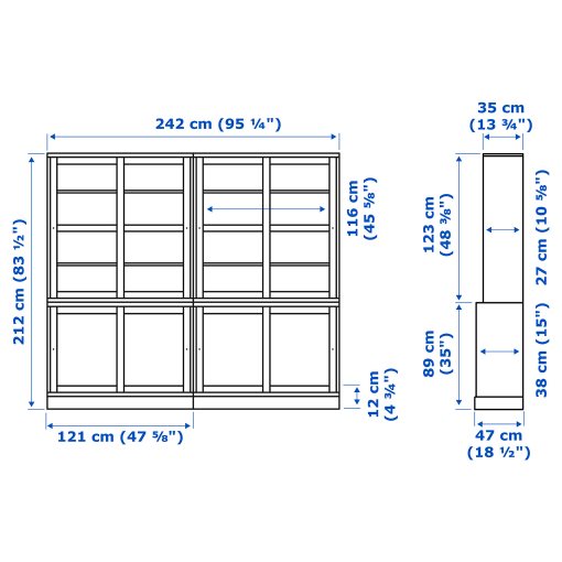 HAVSTA, storage combination with sliding glass doors, 492.658.95