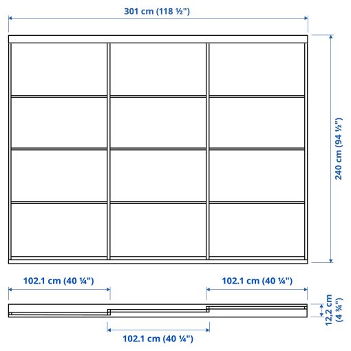 SKYTTA/SVART, σύνθεση με συρόμενη πόρτα, 301x240 cm, 494.240.50