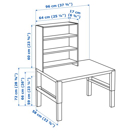 PÅHL, desk with shelf unit, 96x58 cm, 494.378.54