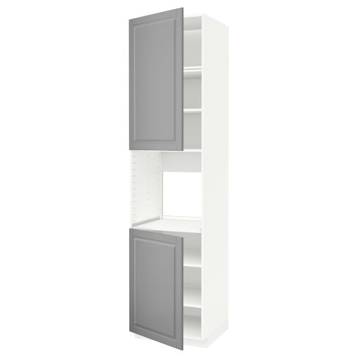 METOD, ψηλό ντουλάπι για φούρνο με 2 πόρτες/ράφια, 60x60x240 cm, 494.542.21