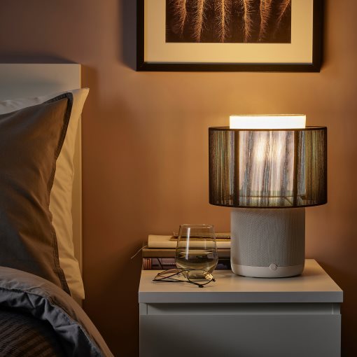 SYMFONISK, speaker lamp with Wi-Fi, textile shade, 494.881.41
