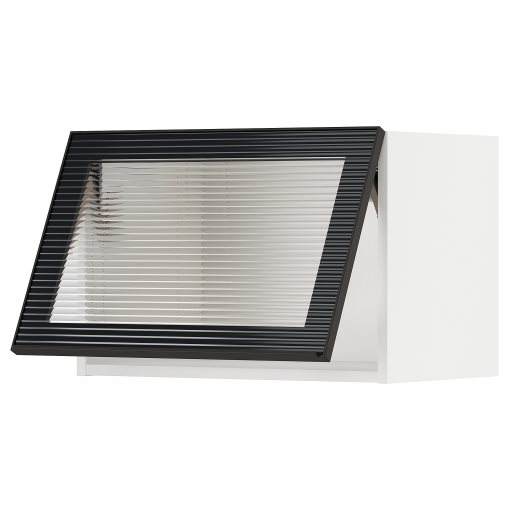 METOD, wall cabinet horizontal/glass door with push-open, 60x40 cm, 494.906.72