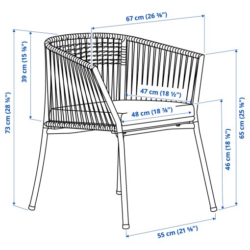 SEGERÖN, table/6 chairs with armrests/outdoor, 147 cm, 494.948.49