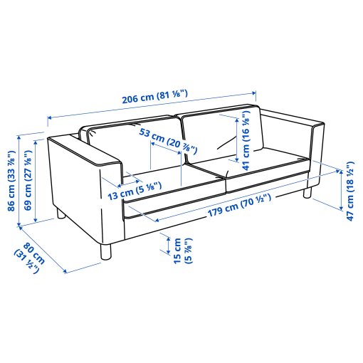 PÄRUP, 3-seat sofa, 495.142.58