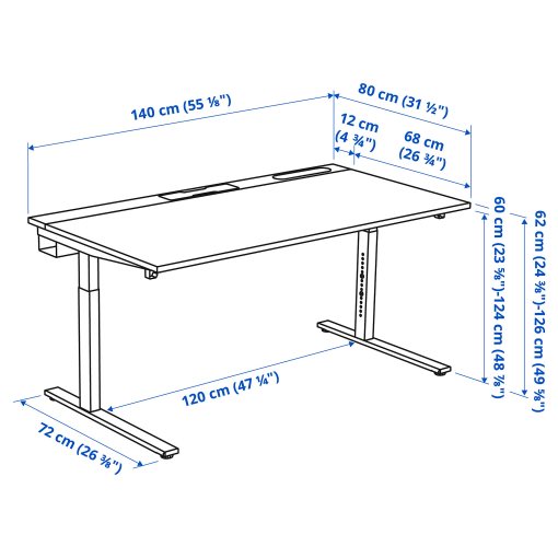 MITTZON, desk, 140x80 cm, 495.281.18