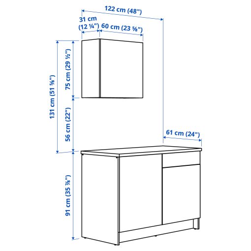 KNOXHULT, κουζίνα, 120x61x220 cm, 495.811.20