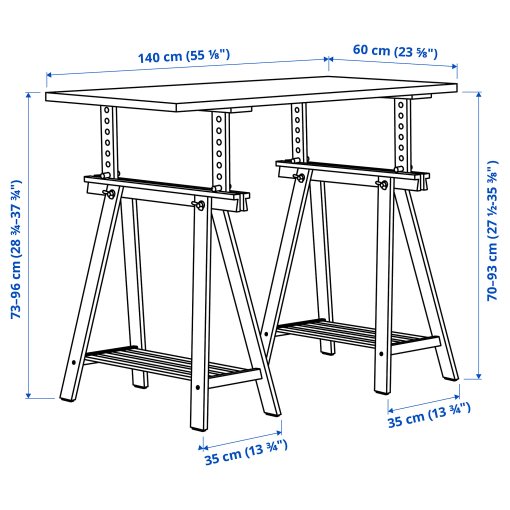 LAGKAPTEN/MITTB, desk, 140x60 cm, 495.853.78