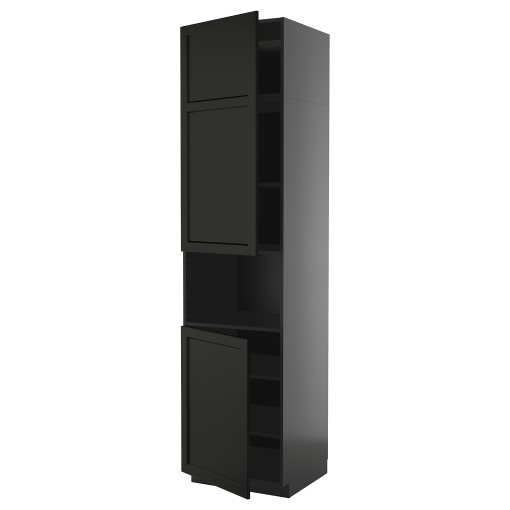 METOD, high cabinet for microwave with 2 doors/shelves, 60x60x240 cm, 495.889.18