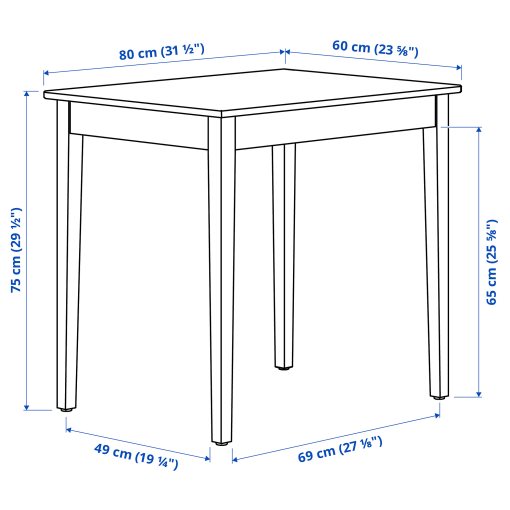 NÄSINGE/NÄSINGE, table and 2 chairs, 80x60 cm, 495.969.99