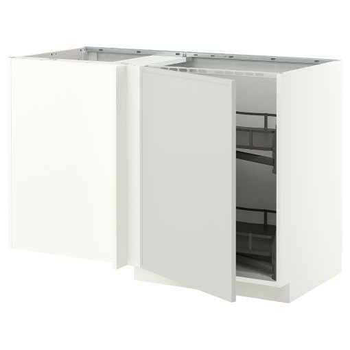 METOD, corner base cabinet with pull-out fitting, 128x68 cm, 496.058.71