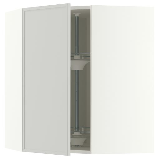 METOD, corner wall cabinet with carousel, 68x80 cm, 496.065.35