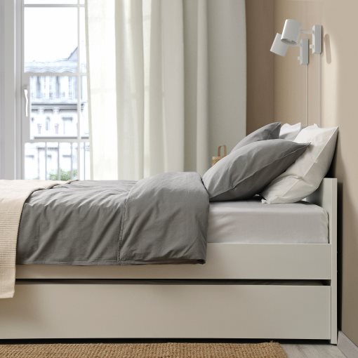 VIHALS, bed frame with 2 storage boxes/1 trundle bed, 140x200 cm/80x200 cm, 496.347.22
