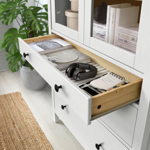 HEMNES, ντουλάπι 3 συρτάρια, γυάλινη πόρτα, 504.135.07
