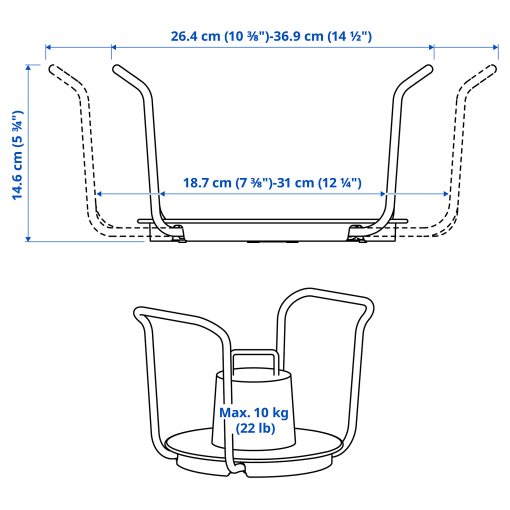 UPPDATERA, πιατοθήκη, 18-31 cm, 504.861.79