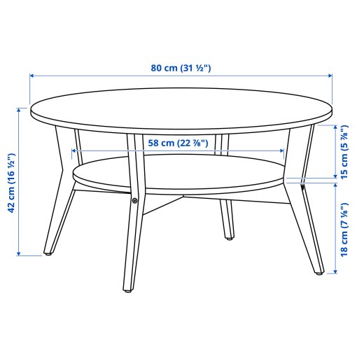 JAKOBSFORS, τραπέζι μέσης, 80 cm, 505.151.67
