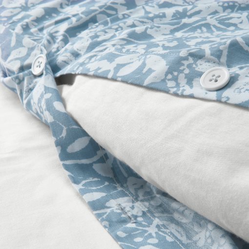 SOMMARSLÖJA, duvet cover and 2 pillowcases/floral pattern, 150x200/50x60 cm, 505.297.63