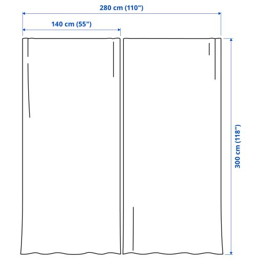 SANDSVINGEL, κουρτίνα, 2 τεμ. 135x300 cm, 505.322.61