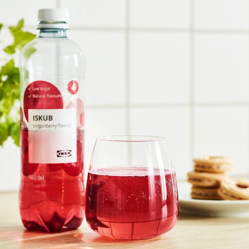 ISKUB, carbonated soft drink/lingonberry flavour/with sugar and sweeteners, 500 ml, 505.480.64