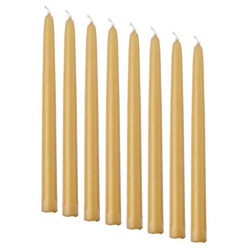 KLOKHET, unscented candle 8 pack, 25 cm, 505.481.01