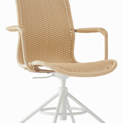 STIGBYGEL, swivel chair with armrests, 505.564.31