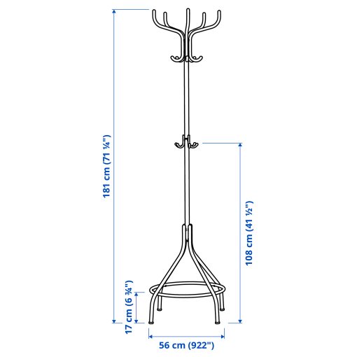 NIPÅSEN, hat and coat stand, 181 cm, 505.861.50