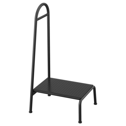 BÄSINGEN, step stool with handrail, 505.957.48